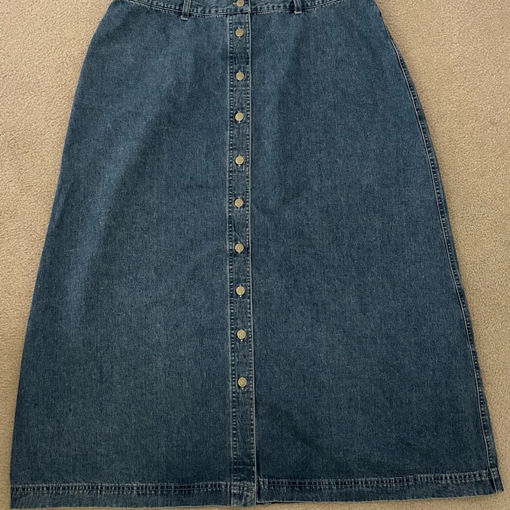 Lauren Jeans Co. Long maxi blue denim skirt 18W.